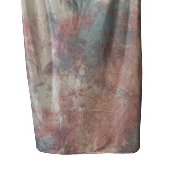 NWT Frankie’s Bikinis Cora Tie Dye Mini Satin Slip Dress Pastel Fairy Whimsical - Picture 6 of 16